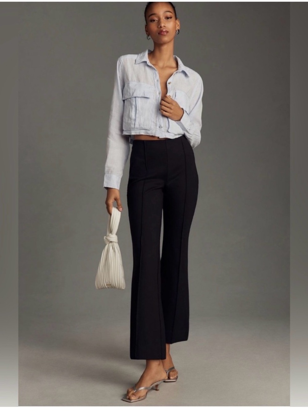 Maeve by Anthropologie The Margot pant NWT medium tall black pull on pant flare